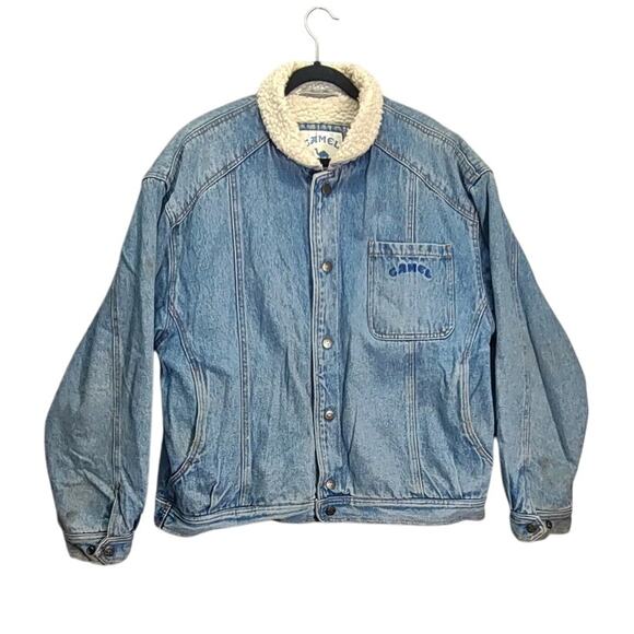 Reynolds Joe Camel Vintage Blue Denim Sherpa Lined Mens Collectable Jacket - Picture 1 of 13